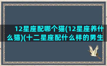 12星座配哪个猫(12星座养什么猫)(十二星座配什么样的男生)