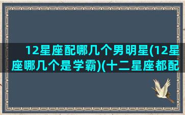 12星座配哪几个男明星(12星座哪几个是学霸)(十二星座都配谁)