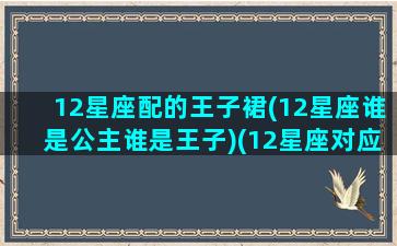 12星座配的王子裙(12星座谁是公主谁是王子)(12星座对应的王子)