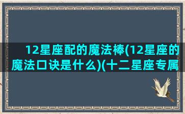 12星座配的魔法棒(12星座的魔法口诀是什么)(十二星座专属魔法棒和裙子)