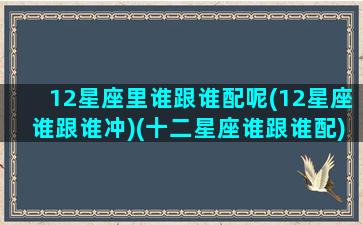 12星座里谁跟谁配呢(12星座谁跟谁冲)(十二星座谁跟谁配)