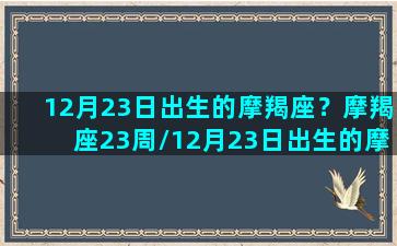 12月23日出生的摩羯座？摩羯座23周/12月23日出生的摩羯座？摩羯座23周-我的网站