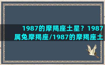 1987的摩羯座土星？1987属兔摩羯座/1987的摩羯座土星？1987属兔摩羯座-我的网站