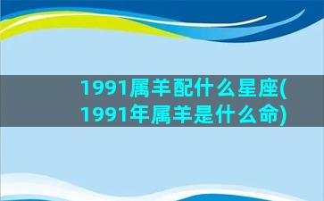 1991属羊配什么星座(1991年属羊是什么命)