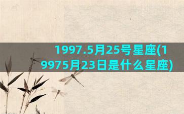 1997.5月25号星座(19975月23日是什么星座)