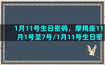 1月11号生日密码，摩羯座11月1号至7号/1月11号生日密码，摩羯座11月1号至7号-我的网站