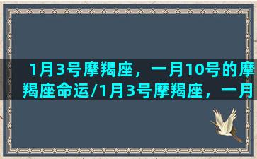 1月3号摩羯座，一月10号的摩羯座命运/1月3号摩羯座，一月10号的摩羯座命运-我的网站