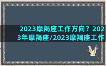 2023摩羯座工作方向？2023年摩羯座/2023摩羯座工作方向？2023年摩羯座-我的网站