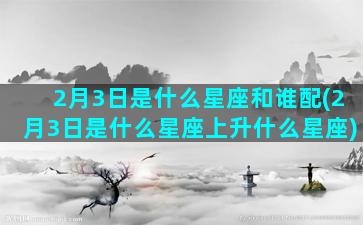 2月3日是什么星座和谁配(2月3日是什么星座上升什么星座)