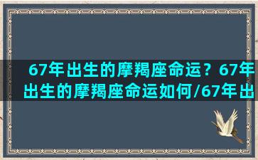 67年出生的摩羯座命运？67年出生的摩羯座命运如何/67年出生的摩羯座命运？67年出生的摩羯座命运如何-我的网站