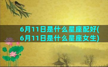 6月11日是什么星座配好(6月11日是什么星座女生)