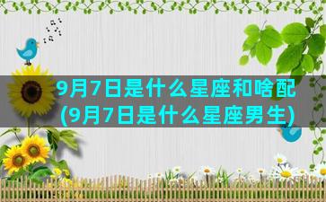 9月7日是什么星座和啥配(9月7日是什么星座男生)