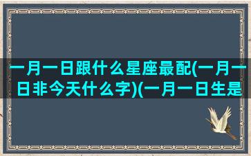 一月一日跟什么星座最配(一月一日非今天什么字)(一月一日生是什么星座)