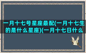 一月十七号星座最配(一月十七生的是什么星座)(一月十七日什么星座是什么星)