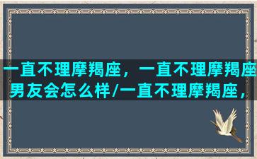 一直不理摩羯座，一直不理摩羯座男友会怎么样/一直不理摩羯座，一直不理摩羯座男友会怎么样-我的网站