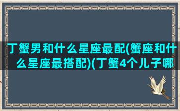 丁蟹男和什么星座最配(蟹座和什么星座最搭配)(丁蟹4个儿子哪个好点)