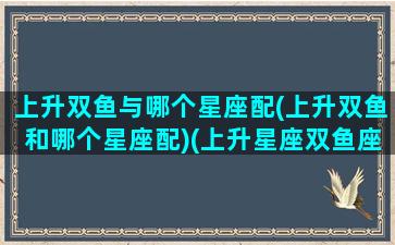 上升双鱼与哪个星座配(上升双鱼和哪个星座配)(上升星座双鱼座配对)