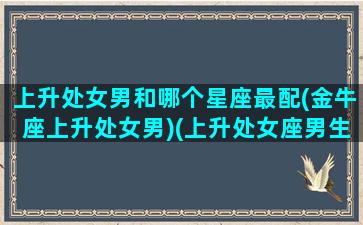 上升处女男和哪个星座最配(金牛座上升处女男)(上升处女座男生配对)