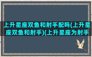 上升星座双鱼和射手配吗(上升星座双鱼和射手)(上升星座为射手座的双鱼座)