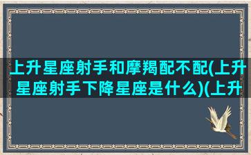 上升星座射手和摩羯配不配(上升星座射手下降星座是什么)(上升射手和摩羯的区别)