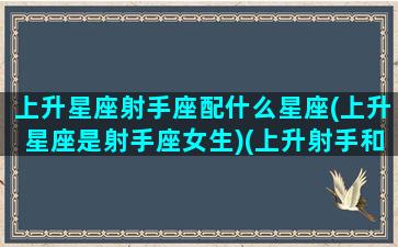 上升星座射手座配什么星座(上升星座是射手座女生)(上升射手和谁配)