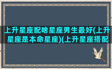 上升星座配啥星座男生最好(上升星座是本命星座)(上升星座搭配更准吗)