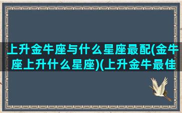 上升金牛座与什么星座最配(金牛座上升什么星座)(上升金牛最佳配对)