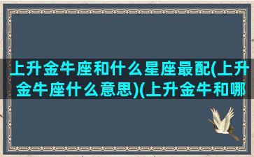 上升金牛座和什么星座最配(上升金牛座什么意思)(上升金牛和哪个上升星座配)