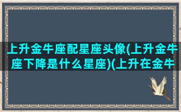 上升金牛座配星座头像(上升金牛座下降是什么星座)(上升在金牛座)