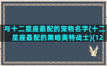 与十二星座最配的宠物名字(十二星座最配的黑暗奥特战士)(12星座配什么动物)