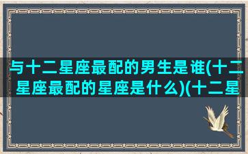 与十二星座最配的男生是谁(十二星座最配的星座是什么)(十二星座和谁最匹配)