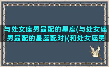 与处女座男最配的星座(与处女座男最配的星座配对)(和处女座男最匹配的星座女配对)