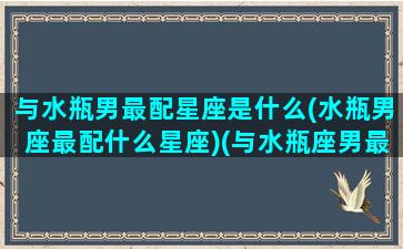 与水瓶男最配星座是什么(水瓶男座最配什么星座)(与水瓶座男最般配的星座)