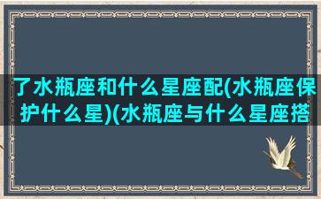 了水瓶座和什么星座配(水瓶座保护什么星)(水瓶座与什么星座搭配)