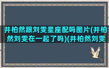 井柏然跟刘雯星座配吗图片(井柏然刘雯在一起了吗)(井柏然刘雯代言)