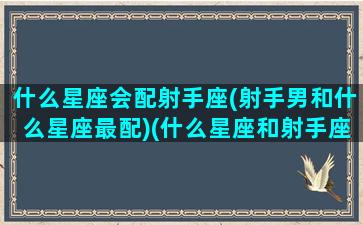 什么星座会配射手座(射手男和什么星座最配)(什么星座和射手座般配)