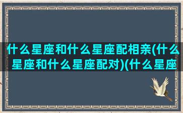 什么星座和什么星座配相亲(什么星座和什么星座配对)(什么星座跟什么星座最匹配)