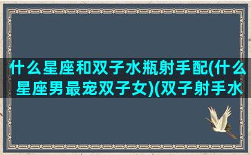 什么星座和双子水瓶射手配(什么星座男最宠双子女)(双子射手水瓶哪个更聪明)