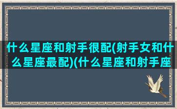 什么星座和射手很配(射手女和什么星座最配)(什么星座和射手座最搭)