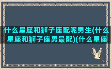 什么星座和狮子座配呢男生(什么星座和狮子座男最配)(什么星座跟狮子配)