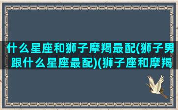 什么星座和狮子摩羯最配(狮子男跟什么星座最配)(狮子座和摩羯座适合做朋友吗)