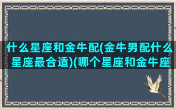 什么星座和金牛配(金牛男配什么星座最合适)(哪个星座和金牛座男最配)