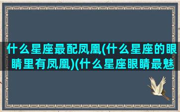 什么星座最配凤凰(什么星座的眼睛里有凤凰)(什么星座眼睛最魅惑)