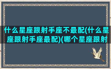 什么星座跟射手座不最配(什么星座跟射手座最配)(哪个星座跟射手座最不搭)