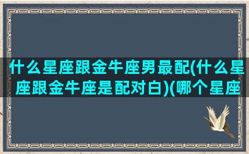 什么星座跟金牛座男最配(什么星座跟金牛座是配对白)(哪个星座和金牛最配)