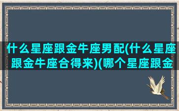 什么星座跟金牛座男配(什么星座跟金牛座合得来)(哪个星座跟金牛男最配)