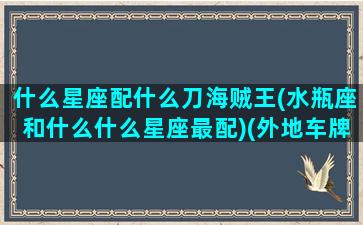 什么星座配什么刀海贼王(水瓶座和什么什么星座最配)(外地车牌走六环主路用办进京证吗)