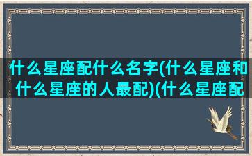 什么星座配什么名字(什么星座和什么星座的人最配)(什么星座配什么星座好)