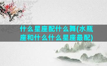 什么星座配什么舞(水瓶座和什么什么星座最配)