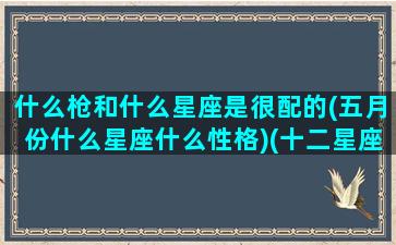 什么枪和什么星座是很配的(五月份什么星座什么性格)(十二星座配什么枪)